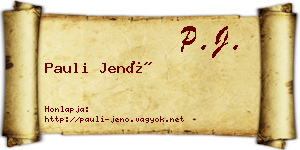Pauli Jenő névjegykártya